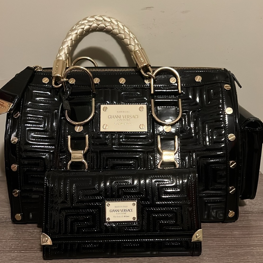 Vintage Gianni Versace Couture Handbag with Matching Wallet